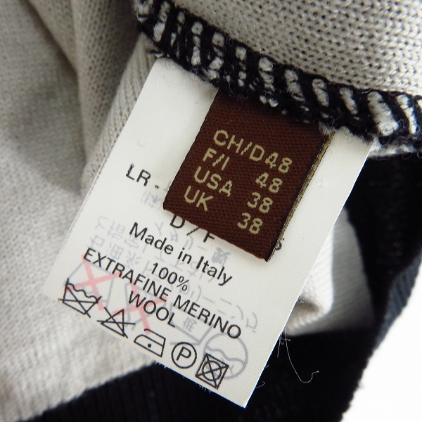 実際に弊社で買取させて頂いたBALLY/バリー 袖プリント ウール100％ プルオーバー Vネック ニット/セーター Size：48の画像 3枚目