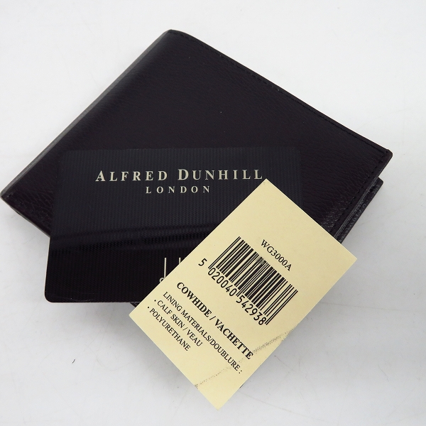 実際に弊社で買取させて頂いたdunhill/ダンヒル レザー 二つ折り財布/ウォレット ブラック WG3000Aの画像 8枚目