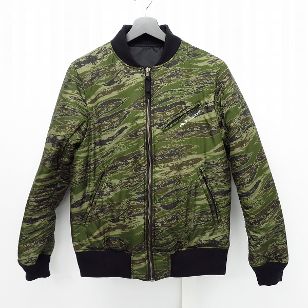 実際に弊社で買取させて頂いたBack Channel/バックチャンネル MA-1/フライトジャケット リバーシブル ゴーストライオンカモ ブラック/Mの画像 2枚目