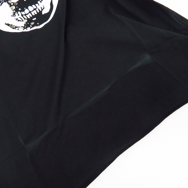 実際に弊社で買取させて頂いたlucien pellat-finet /ルシアンペラフィネ スワロスタッズ スカルTシャツ ブラック XSの画像 5枚目