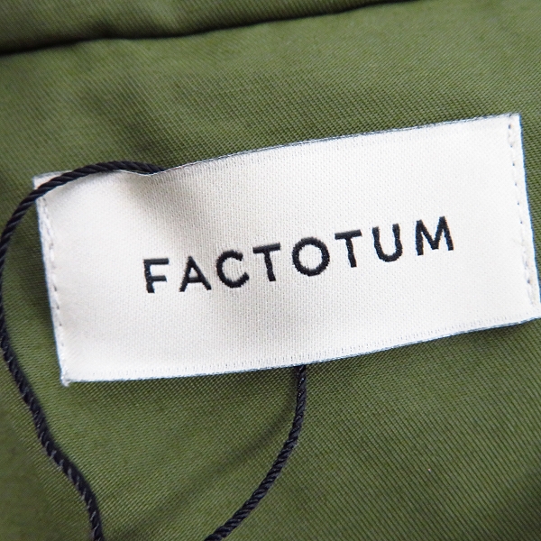 実際に弊社で買取させて頂いた【未使用】FACTOTUM/ファクトタム ナイロンクリアツイルライダーストレンチコート 01030436 オリーブ/44の画像 2枚目