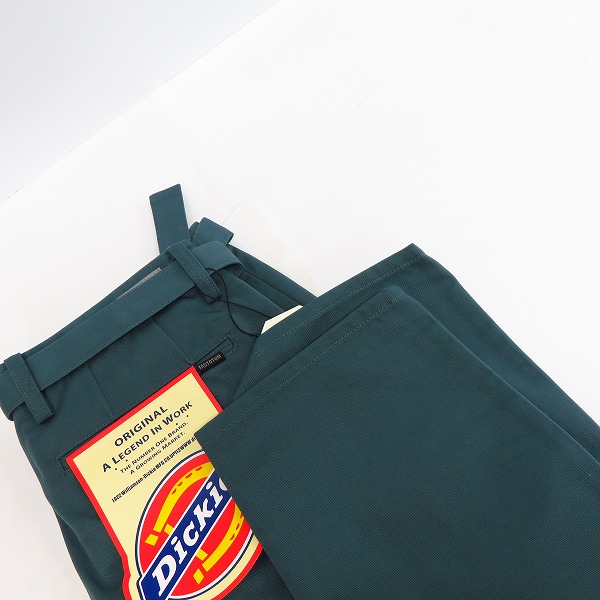 実際に弊社で買取させて頂いた【未使用】FACTOTUM×DICKIES/ファクトタム×ディッキーズ 1タックロングベルトチノスラックス GREEN/09050136/48の画像 7枚目