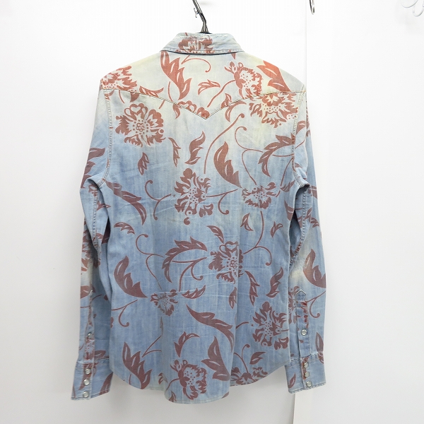 実際に弊社で買取させて頂いた【JPタグ】HYDROGEN/ハイドロゲン 総プリント/スカル刺繍 ロングスリーブ/長袖 デニムシャツ Size：Sの画像 1枚目