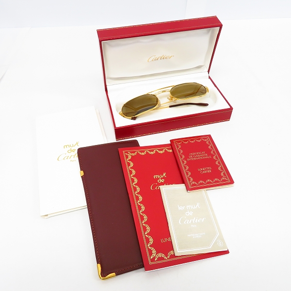 実際に弊社で買取させて頂いたCartier/カルティエ サングラス/アイウェア ゴールド×ブラウンの画像 9枚目