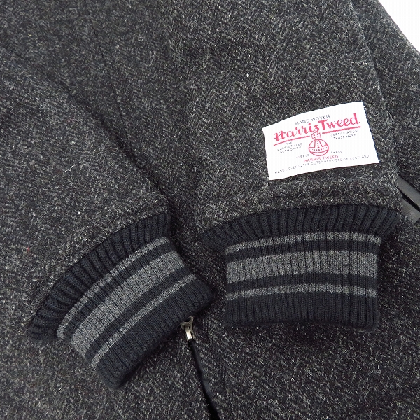 実際に弊社で買取させて頂いたBack Channel×Harris Tweed/バックチャンネル×ハリスツイード  ウールスタジャン バック刺繍/Mの画像 5枚目