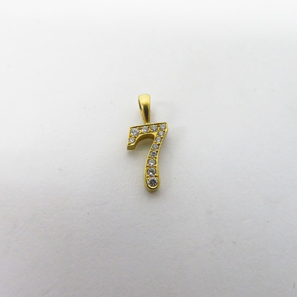 実際に弊社で買取させて頂いたEYEFUNNY/アイファニー 18KYG ナンバーネックレス NO,7 ｗ/ダイヤ HNBD007の画像 1枚目