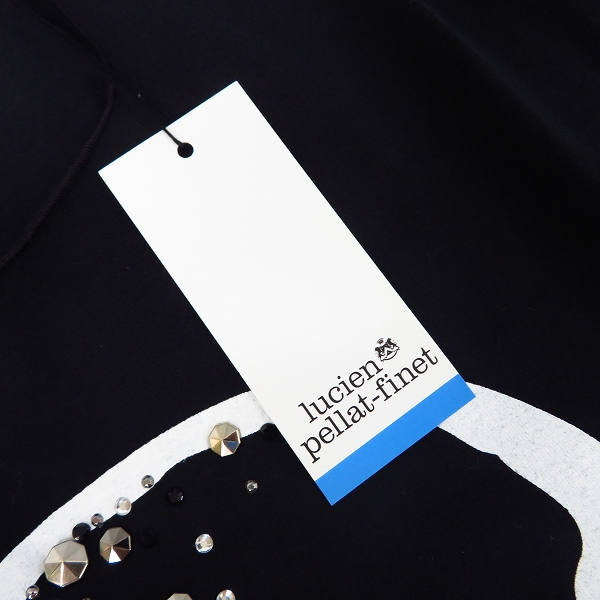 実際に弊社で買取させて頂いたlucien pellat-finet /ルシアンペラフィネ スワロスタッズ スカルTシャツ ブラック XSの画像 6枚目