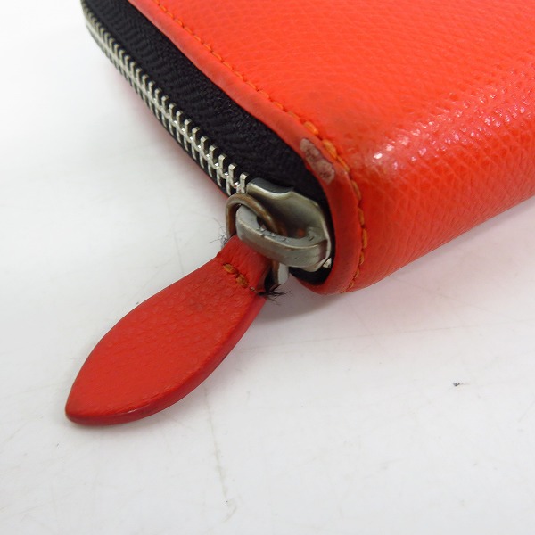 実際に弊社で買取させて頂いたEMPORIO ARMANI/エンポリオアルマーニ レザー 6連キーケース/ラウンドジップ長財布 オレンジ 2点セット の画像 7枚目