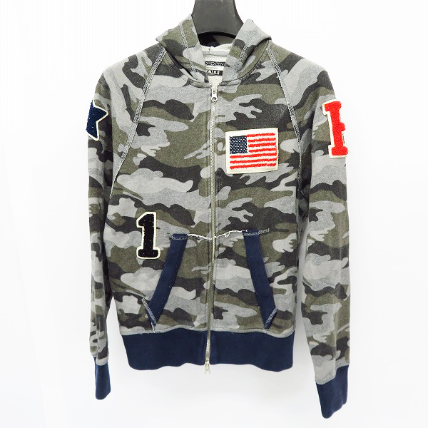 実際に弊社で買取させて頂いたHYDROGEN/ハイドロゲン 星条旗・スター ワッペン付 カモフラ/迷彩 ジップアップ パーカー/フーディー Size：S 