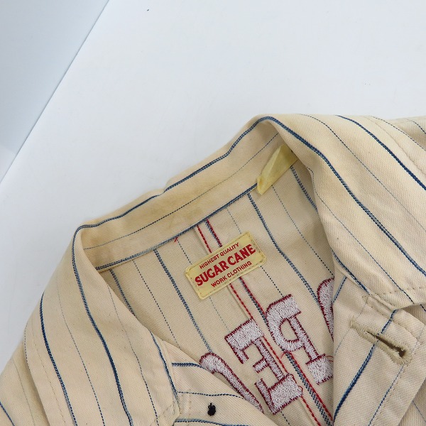 実際に弊社で買取させて頂いたSUGAR CANE/シュガーケーン ストライプ柄 ワークジャケット の画像 4枚目