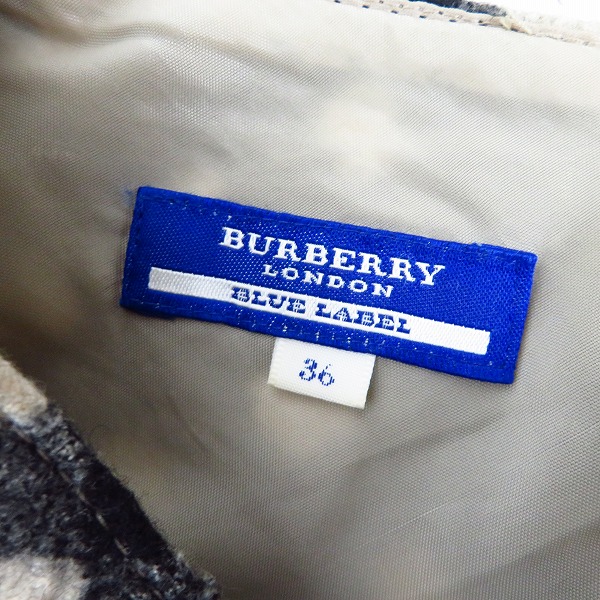 実際に弊社で買取させて頂いたBURBERRY BLUE LABEL/バーバリー ブルーレーベル チェックウールスカート/36の画像 2枚目