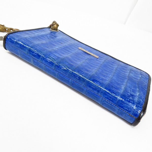 実際に弊社で買取させて頂いたBWL/ビルウォールレザー ラウンドジップ アリゲーター ウォレット/長財布 ブラス ウォレットチェーン付きの画像 2枚目