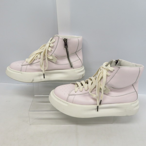 実際に弊社で買取させて頂いたDIET BUTCHER SLIM SKIN/ダイエットブッチャースリムスキン Plaster サイドジップ レザー ハイカット スニーカー 43の画像 3枚目