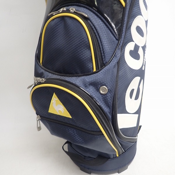 実際に弊社で買取させて頂いたle coq sportif/ルコック 9型 47インチ対応 5分割 ゴルフ キャディバッグ QQ1178 ネイビーの画像 5枚目