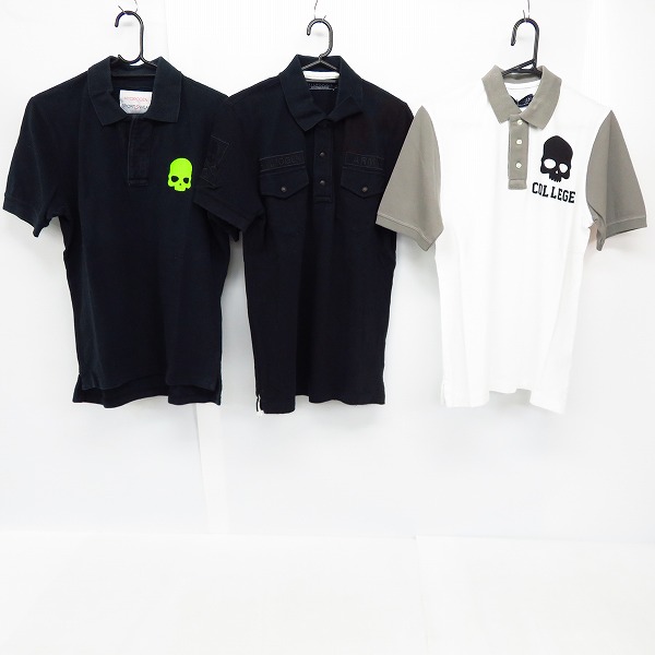 実際に弊社で買取させて頂いた【未使用含む】HYDROGEN/ハイドロゲン スカルワッペン ハーフスリーブ/半袖 ポロシャツ Size：S 3点セット