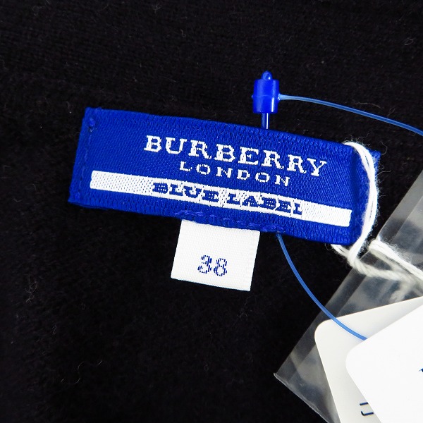 実際に弊社で買取させて頂いた【未使用】BURBERRY BLUE LABEL/バーバリーブルーレーベル カシミヤ/ウール 半袖 ニット/38の画像 2枚目
