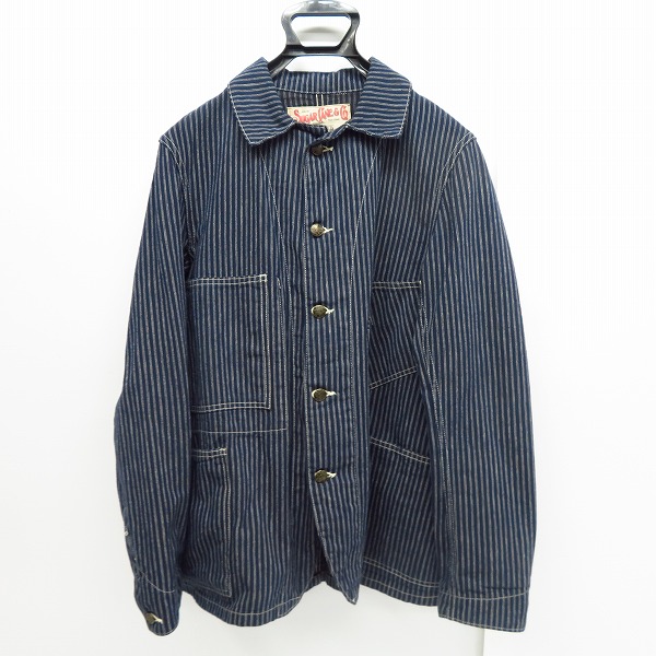 実際に弊社で買取させて頂いたSUGAR CANE/シュガーケーン フィクションロマンス ツイルストライプ カバーオール SC14086-421/36