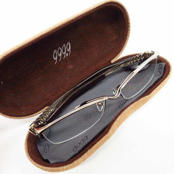 実際に弊社で買取させて頂いた999.9/フォーナインズ TITANIUM/チタニウム/チタン ハーフリム メガネフレーム/アイウェア/眼鏡 S-341Tの画像 8枚目