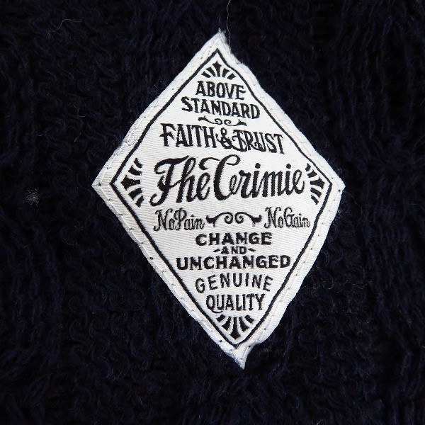 実際に弊社で買取させて頂いたTHE CRIMIE/クライミー ロゴ刺繍Vネックニット 日本製/Sの画像 6枚目