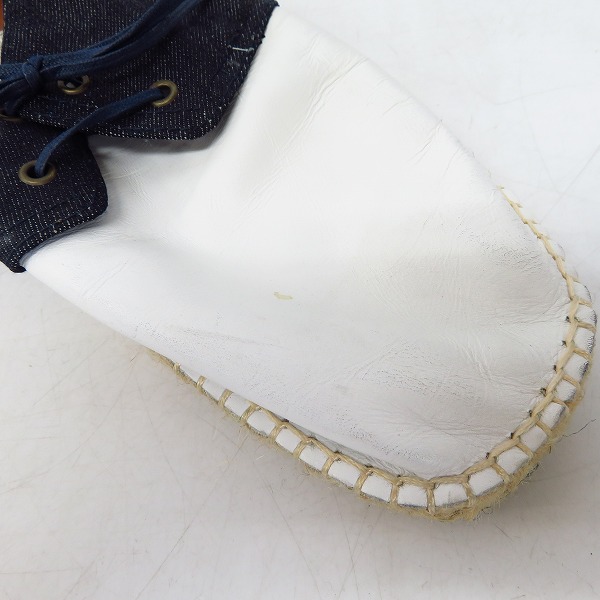 実際に弊社で買取させて頂いたFACTOTUM/ファクトタム エスパドリーユ レザー×デニム 42の画像 6枚目