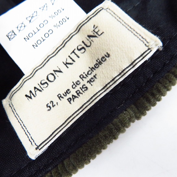 実際に弊社で買取させて頂いたMAISON KITSUNE/メゾンキツネ コーデュロイ キャップ/T.Uの画像 5枚目
