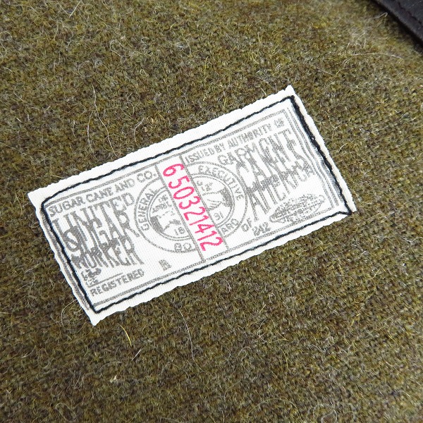 実際に弊社で買取させて頂いたSUGAR CANE/シュガーケーン ホースハイド DOUBLE AVIATOR JACKET/ダブルライダースジャケット SC80435/40の画像 3枚目