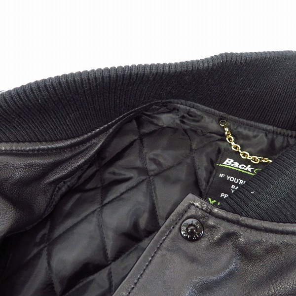 実際に弊社で買取させて頂いたBackChannel/バックチャンネル 羊革/シープスキン レザー ブルゾンジャケット/XLの画像 4枚目