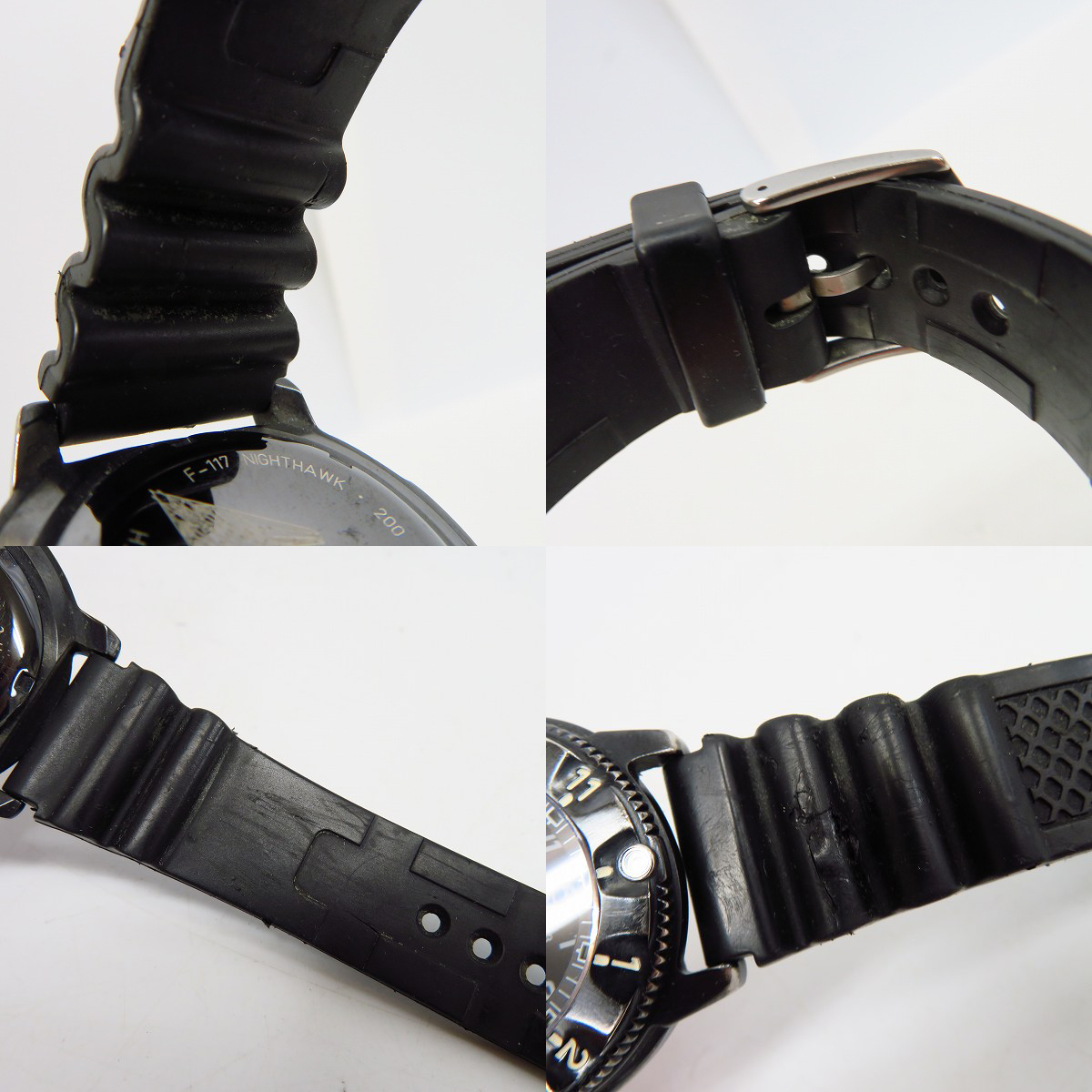 実際に弊社で買取させて頂いたLUMINOX/ルミノックス 3400 NIGHTHAWK ラバーバンド JET-BLACK F-117 の画像 5枚目