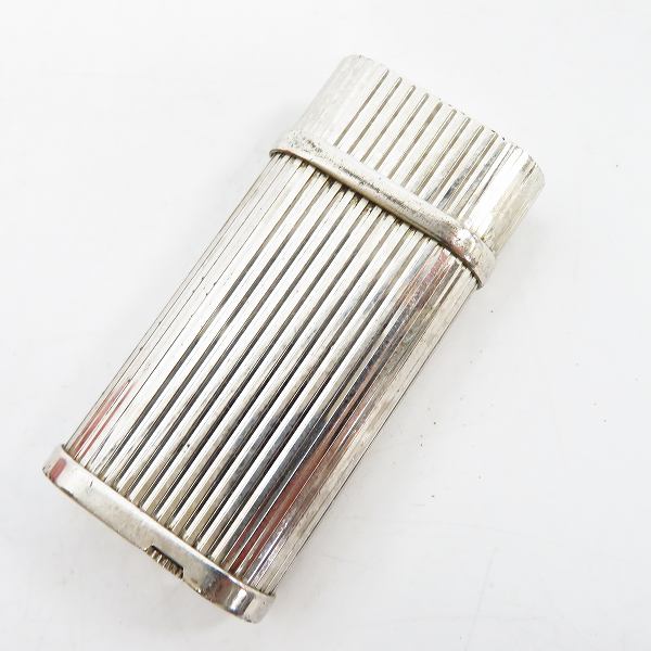 実際に弊社で買取させて頂いたCartier/カルティエ ガスライター ストライプ柄 シルバーの画像 1枚目
