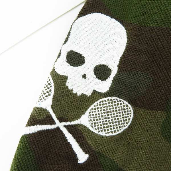 実際に弊社で買取させて頂いたHYDROGEN/ハイドロゲン スカル刺繍/カモフラ/迷彩柄 デザイン切替し ハーフスリーブ/半袖 ポロシャツ Size：S の画像 7枚目