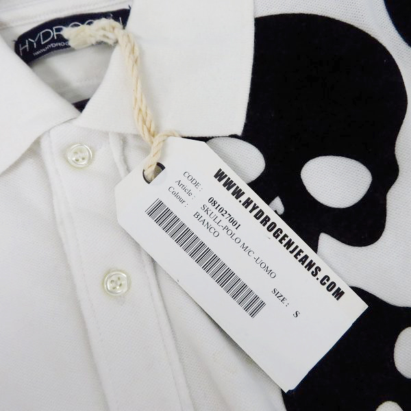 実際に弊社で買取させて頂いたHYDROGEN/ハイドロゲン スカルパッチ ハーフスリーブ/半袖 ポロシャツ Size：Sの画像 9枚目