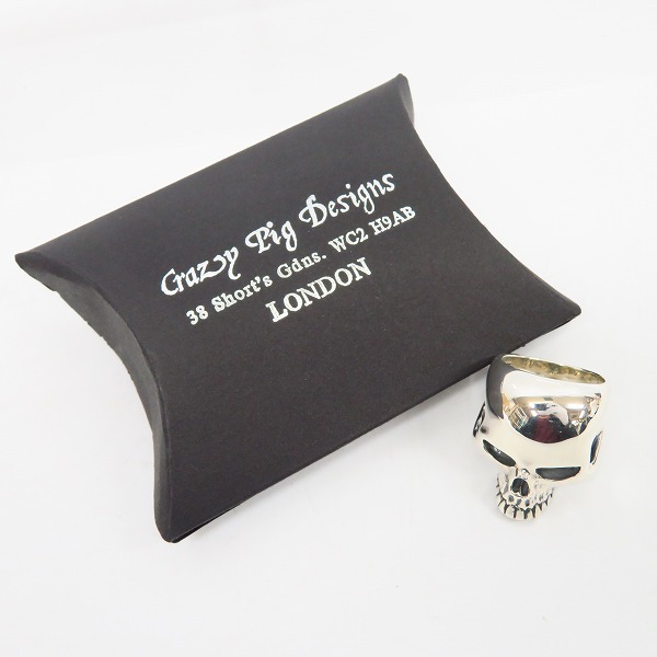 実際に弊社で買取させて頂いたCRAZY PIG/クレイジーピッグ ラージエビルスカルリング 17.5号の画像 7枚目