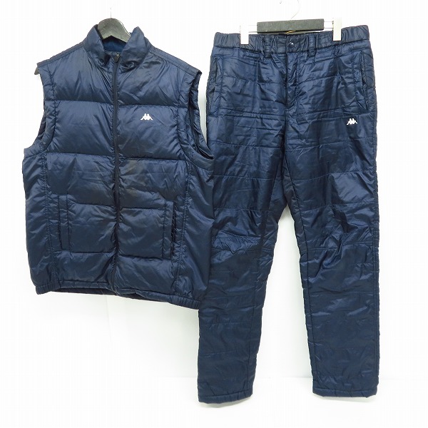 実際に弊社で買取させて頂いたKAPPA/カッパ ダウンベスト/パンツ ネイビー LL/2点セット