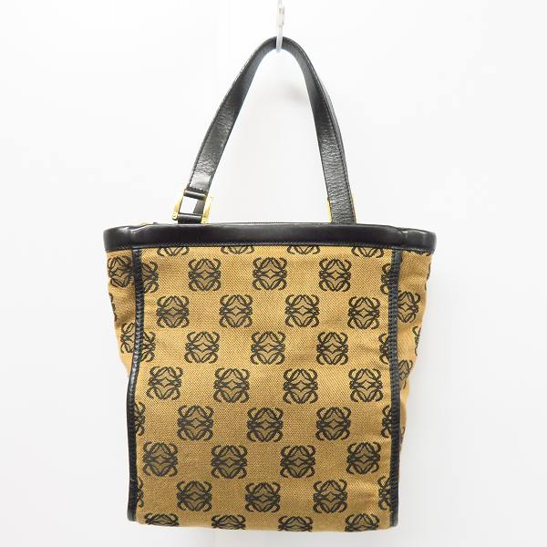 実際に弊社で買取させて頂いたLOEWE/ロエベ ロゴ総柄 キャンバス×レザー ハンドバッグ の画像 1枚目