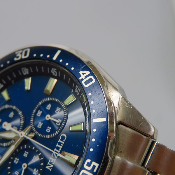 実際に弊社で買取させて頂いたCITIZEN/シチズン ECO-DRIVE/エコドライブ クロノグラフ デイト 腕時計 H500-S064597の画像 5枚目