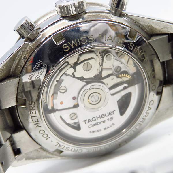 実際に弊社で買取させて頂いたTAG HEUER/タグホイヤー カレラタキメータークロノ キャリバー16 CV201E.BA0786の画像 5枚目