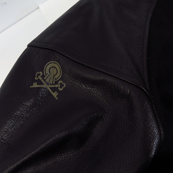 実際に弊社で買取させて頂いたUNIFORM EXPERIMENT/ユニフォームエクスペリメント 袖レザースタジャンUE-89024/2の画像 6枚目