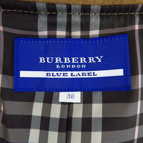 実際に弊社で買取させて頂いたBURBERRY BLUE LABEL/バーバリーブルーレーベル フード付 コート/38の画像 2枚目
