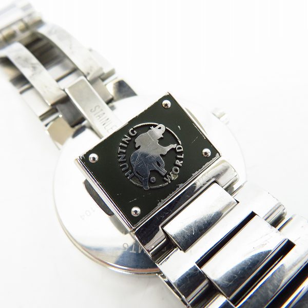 実際に弊社で買取させて頂いたHUNTING WORLD/ハンティングワールド クォーツ 腕時計 メタルバンド SHW-01M【動作未確認】の画像 6枚目