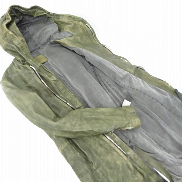 実際に弊社で買取させて頂いたBACKLASH/バックラッシュ イタリアンキップ製品染め レザー コート 1604-03/Mの画像 2枚目