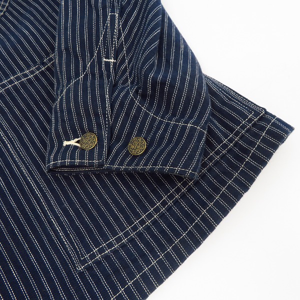 実際に弊社で買取させて頂いたSUGAR CANE/シュガーケーン フィクションロマンス ツイルストライプ カバーオール SC14086-421/36の画像 7枚目