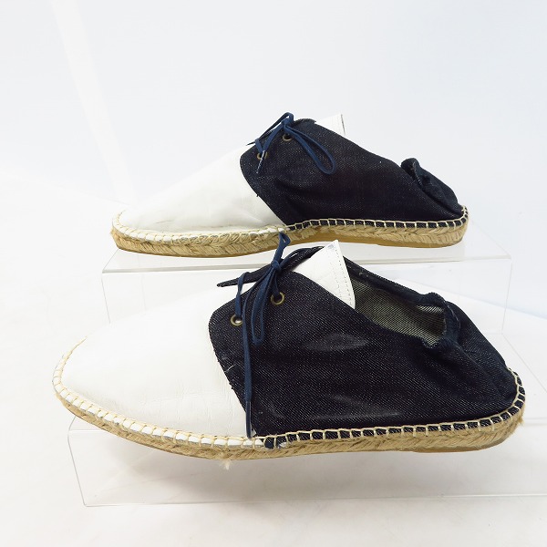 実際に弊社で買取させて頂いたFACTOTUM/ファクトタム エスパドリーユ レザー×デニム 42の画像 3枚目