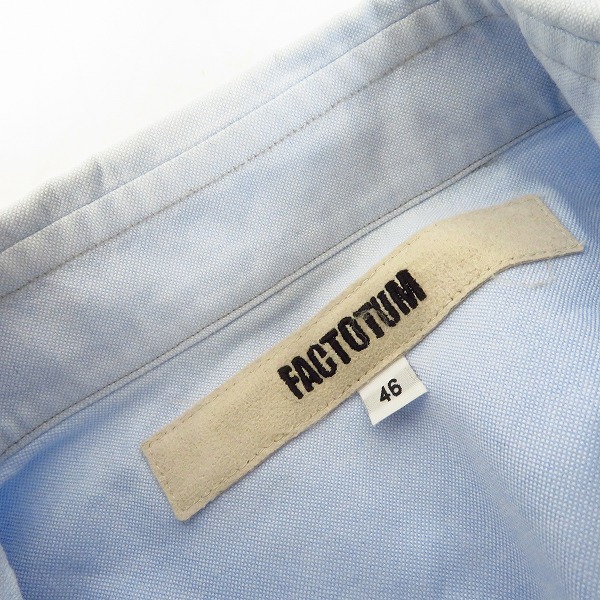 実際に弊社で買取させて頂いたFACTOTUM/ファクトタム F刺繍 シャンブレーシャツ 46の画像 2枚目
