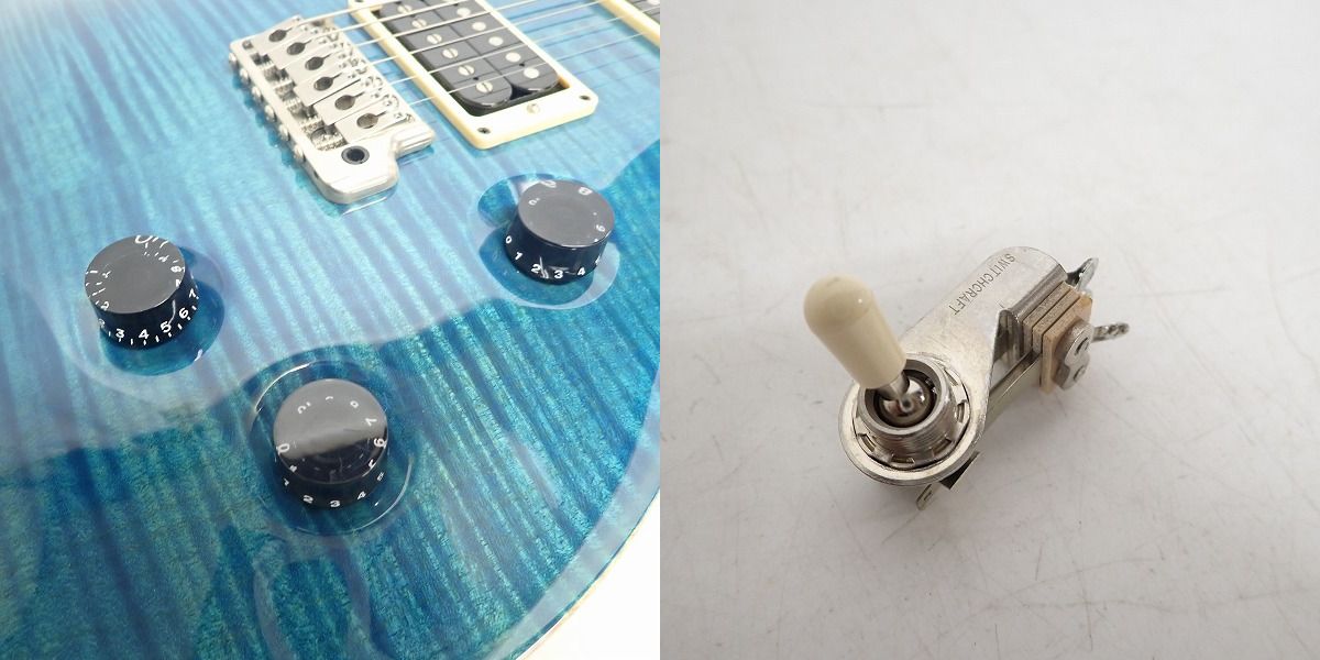 実際に弊社で買取させて頂いた★【改造品】PRS/ポールリードスミス CUSTOM24 1ST BLUE MATTEO 10top エレキギター ハードケース付きの画像 6枚目