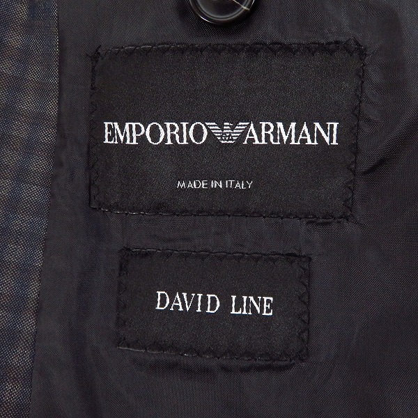 実際に弊社で買取させて頂いたEMPORIO ARMANI/エンポリオアルマーニ DAVID LINE テーラードジャケット/46の画像 2枚目
