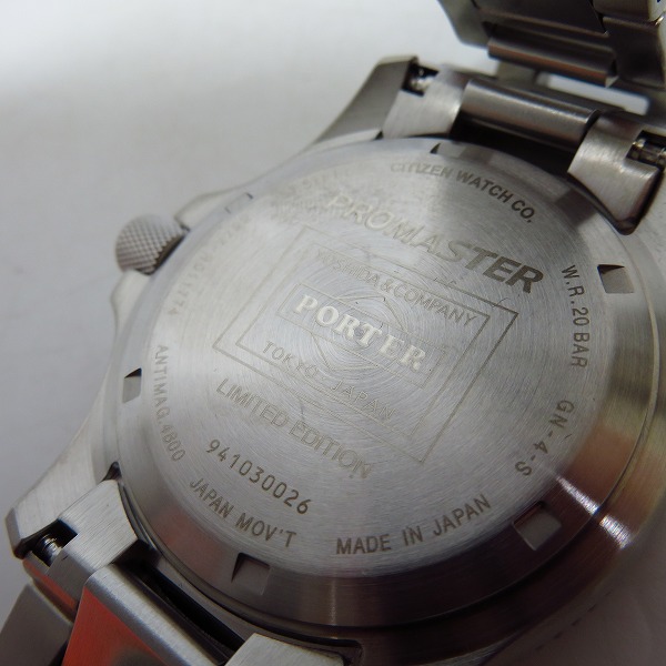 実際に弊社で買取させて頂いた【保証期間内】CITIZEN×PORTER/シチズン×ポーター エコドライブ GMT WORLD TIME/B877-R011774の画像 3枚目