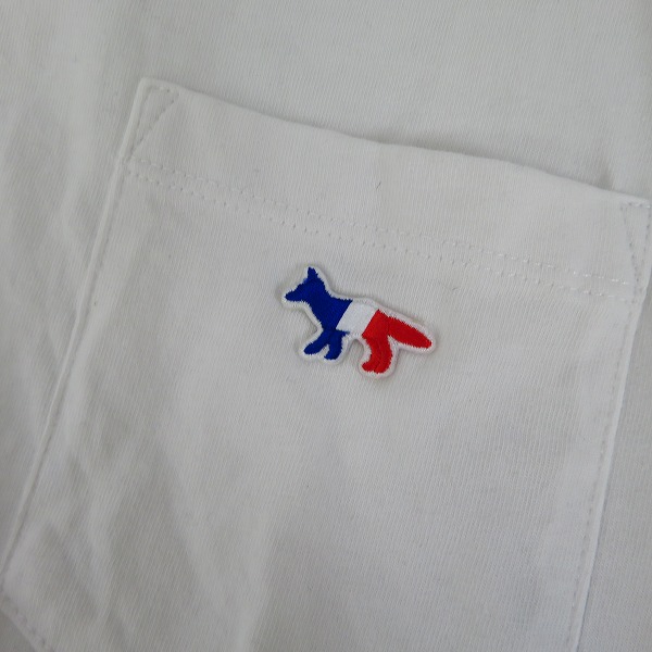 実際に弊社で買取させて頂いたMAISON KITSUNE/メゾンキツネ 胸ポケット付/1ポイント刺繍 ハーフスリーブ/半袖 カットソー/Tシャツ Size：XSの画像 4枚目
