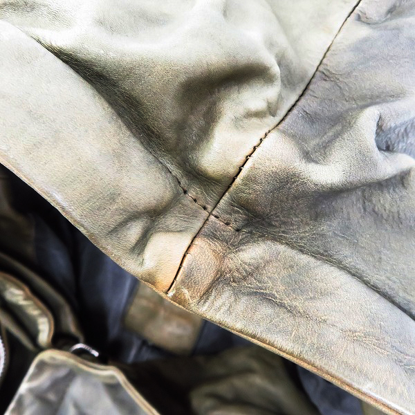 実際に弊社で買取させて頂いたBACKLASH/バックラッシュ イタリアンキップ製品染め レザー コート 1604-03/Mの画像 7枚目