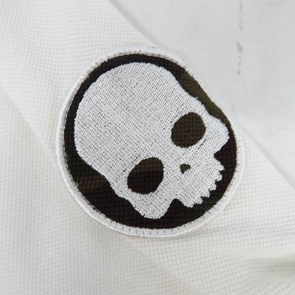 実際に弊社で買取させて頂いたHYDROGEN/ハイドロゲン スカル刺繍/カモフラ/迷彩柄 デザイン切替し ハーフスリーブ/半袖 ポロシャツ Size：S の画像 6枚目