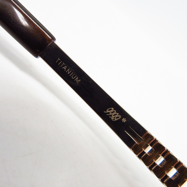 実際に弊社で買取させて頂いた999.9/フォーナインズ TITANIUM/チタニウム/チタン ハーフリム メガネフレーム/アイウェア/眼鏡 S-341Tの画像 5枚目